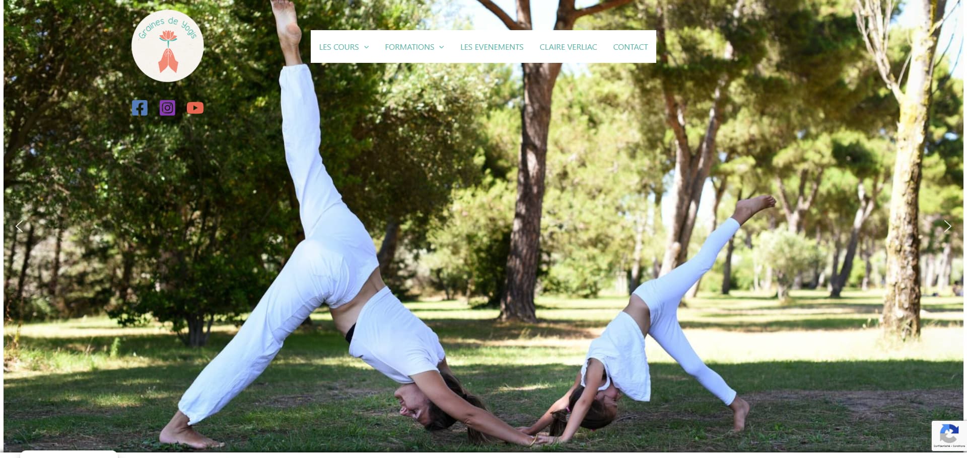 photo du site web Graines de Yogis
