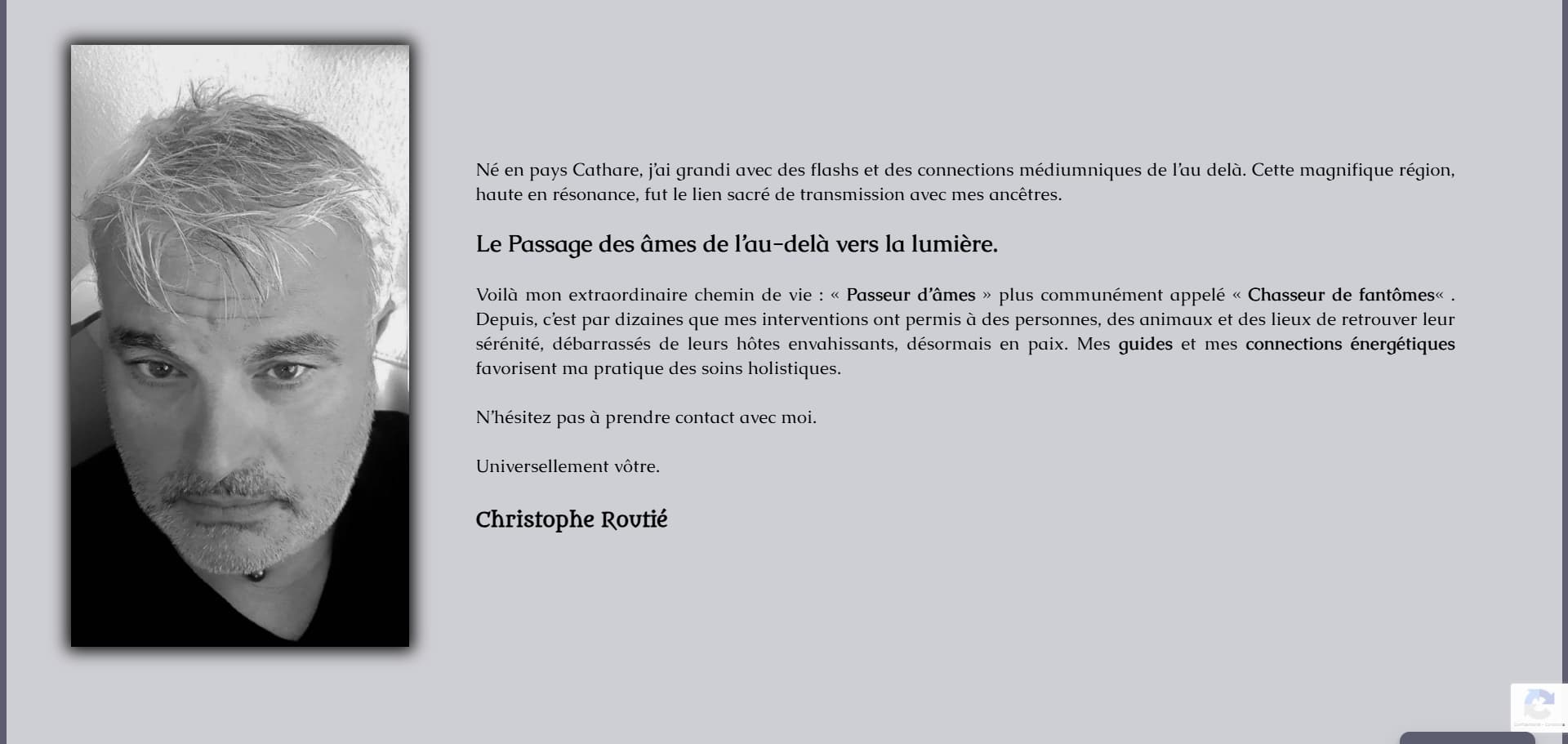 photo du site web Christophe Routié - Unis vers L'au Dela